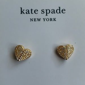 Kate Spade diamond heart earrings